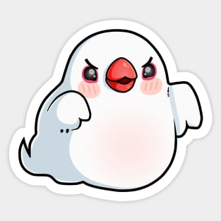 Ghost White Java Finch Bird Sticker